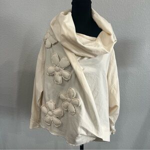 Ivan Grundahl Copenhagen Runway Cream Floral Embellished Women's Blouse Size 38